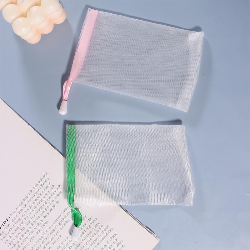 10Pcs Random 9X15Cm Hangable Soap Bags Bath Shower Gel Cleanser Mesh Bags Body Soap Cleanser Bubble Net Bags Cleaning Tools