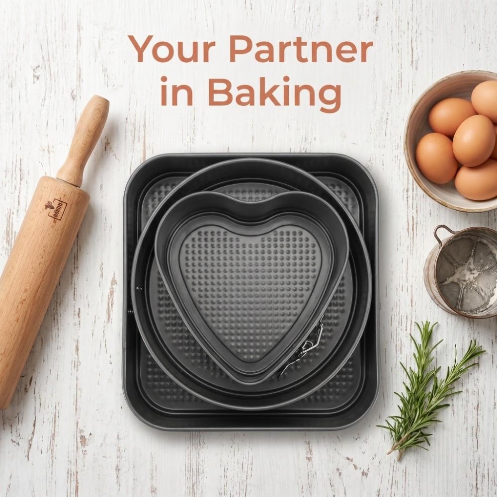 3pcs Non-Stick Springform Pan Set Removable Bottom Round Cake Pan  Home Kitchen DIY Baking