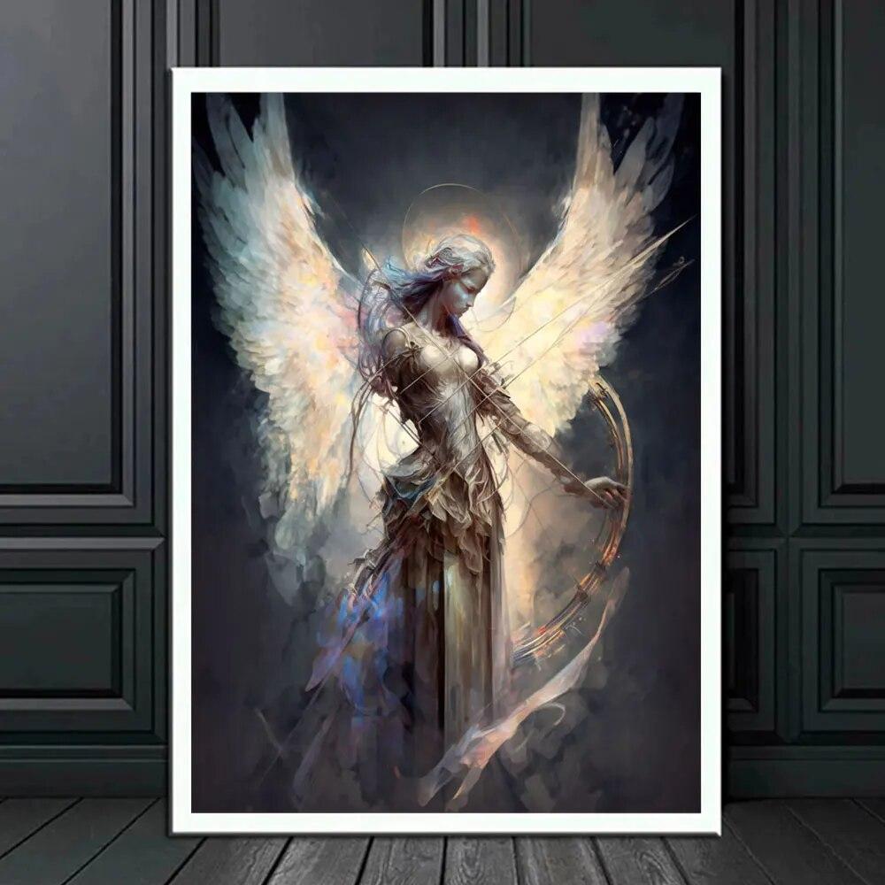 Vintage Angel The Otherworldly Huntress Poster Print Archer Gabriel Arhanghel Pânză Pictură Wall Art Pictures Room Home Decor No Frame