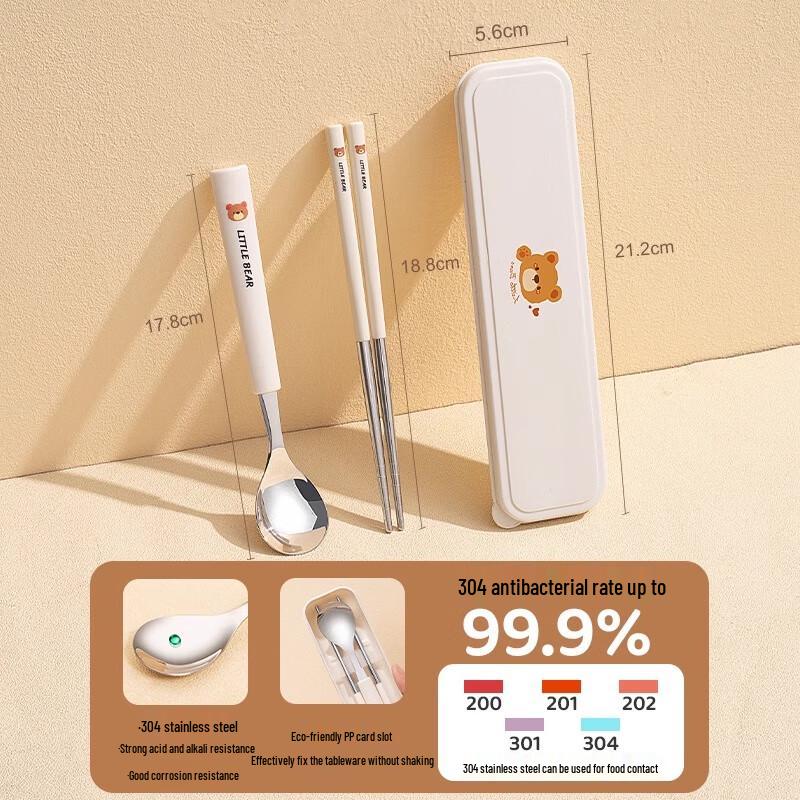 Portable 304 Stainless Steel Chopsticks and Spoon Set
