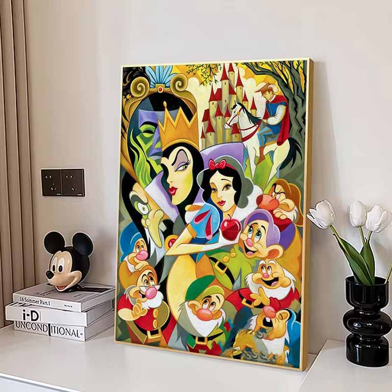 Disney Diamond Painting Snow White Cubist Style Group Portrait Art Painting Cute DIY Rhinestone Mosaic Cross Stitch Kit Embroidery Gift HomeDecoration