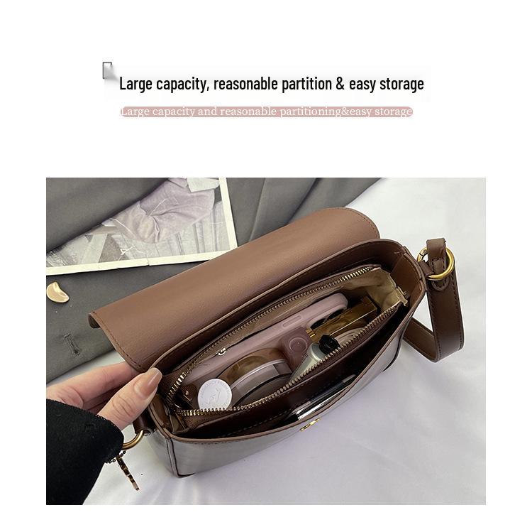 2025 Damen Retro Französische Schultertasche: Stilvolle, vielseitige kleine quadratische Umhängetasche