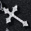 Crystal Zircon Crucifix Ear Clips Handmade Hoop Earrings Lightweight Comfortable Ear Accessory for Fashion Enthusiasts