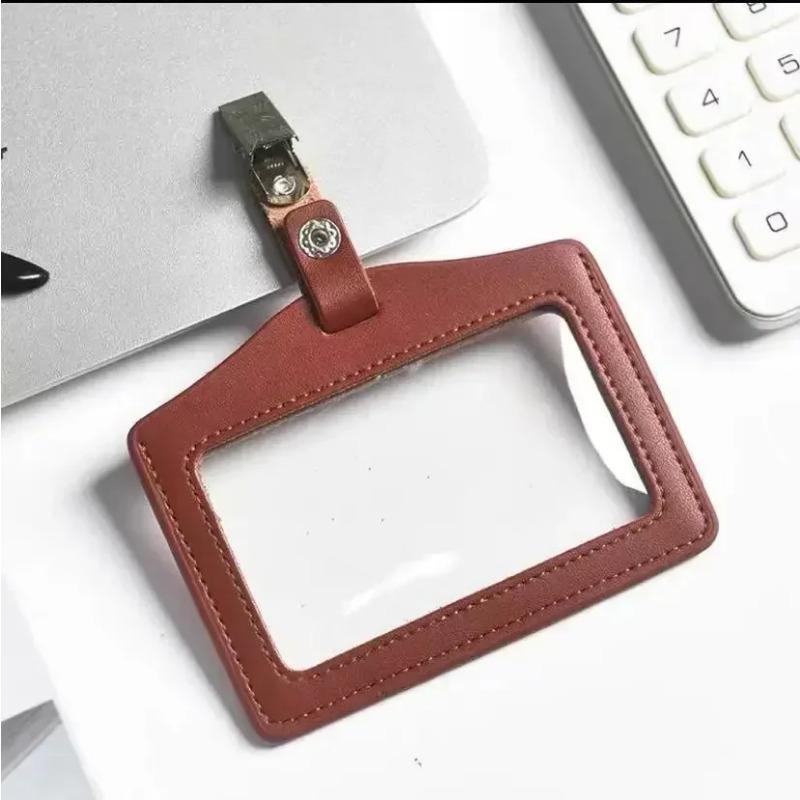 Leather Work Card  Cover Card Clip Cowhide Nameplate Cowhide Nameplate Elevator  Access Control School  Doctor Bus Card