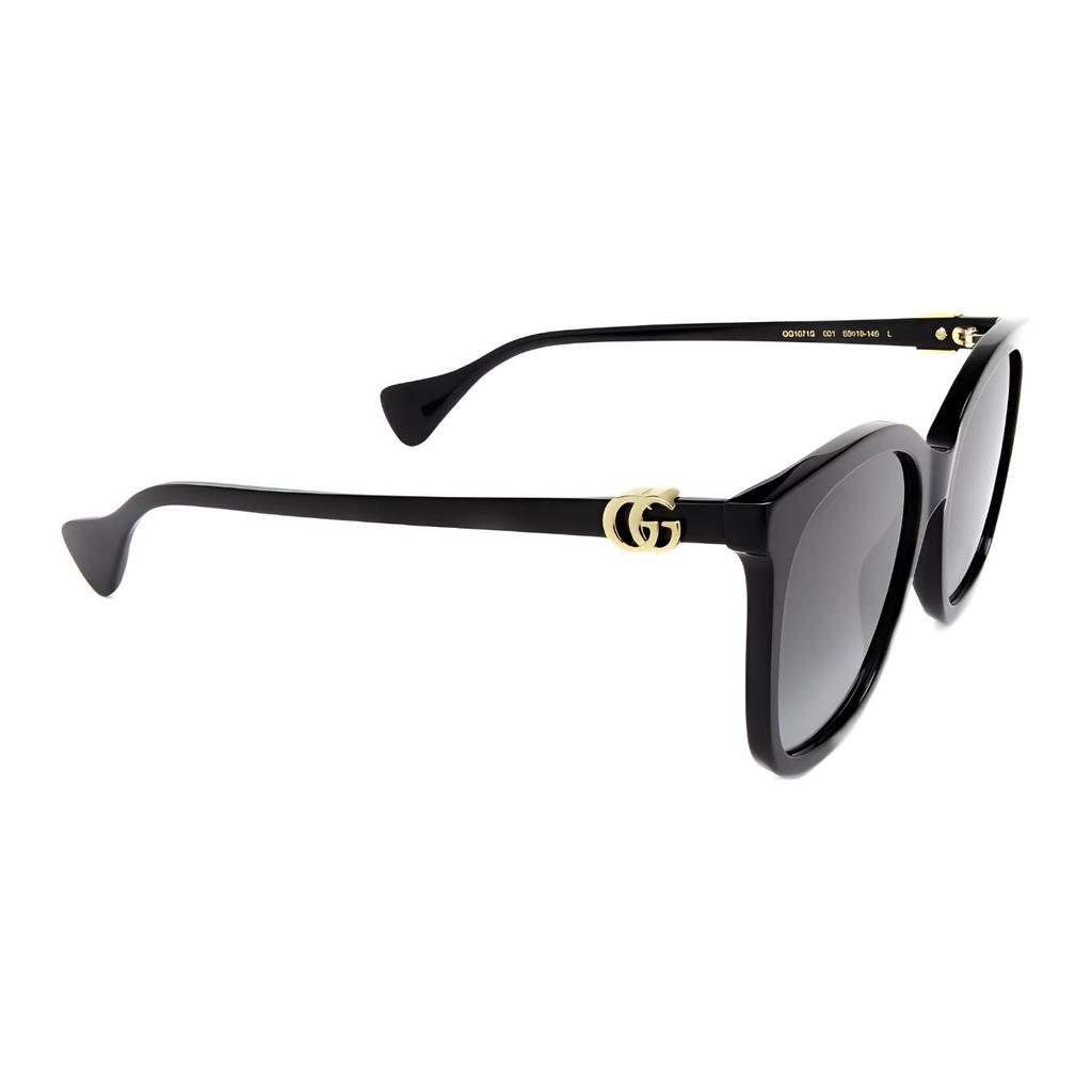 GUCCI Pattern Logo Frame Plate Frame Cat's Eye Sunglasses Unisex Couple Model Black