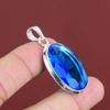 Faceted London Blue Topaz Pendant Real Gemstone Pendant Amazing Jewelry 925 Sterling Silver Pendant Handmade Dainty Pendant Gifts For Friend