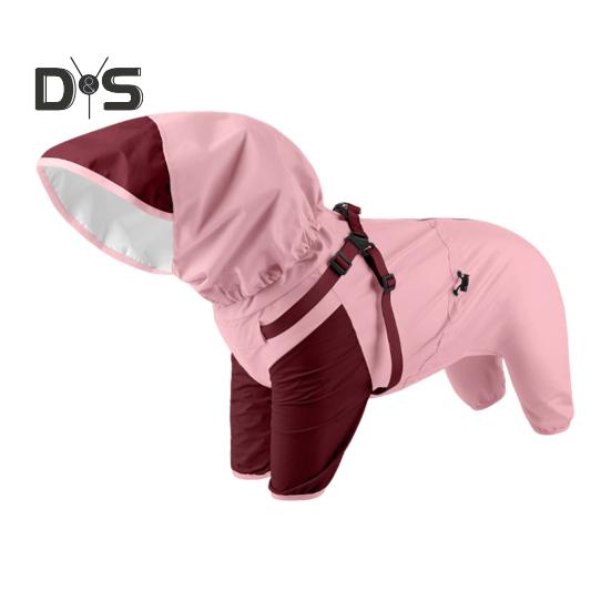 Pet Raincoat Hooded Dog Rain Jacket Double Layer Waterproof Poncho Outdoor Rainwear Clothing for Small Medium Dogs