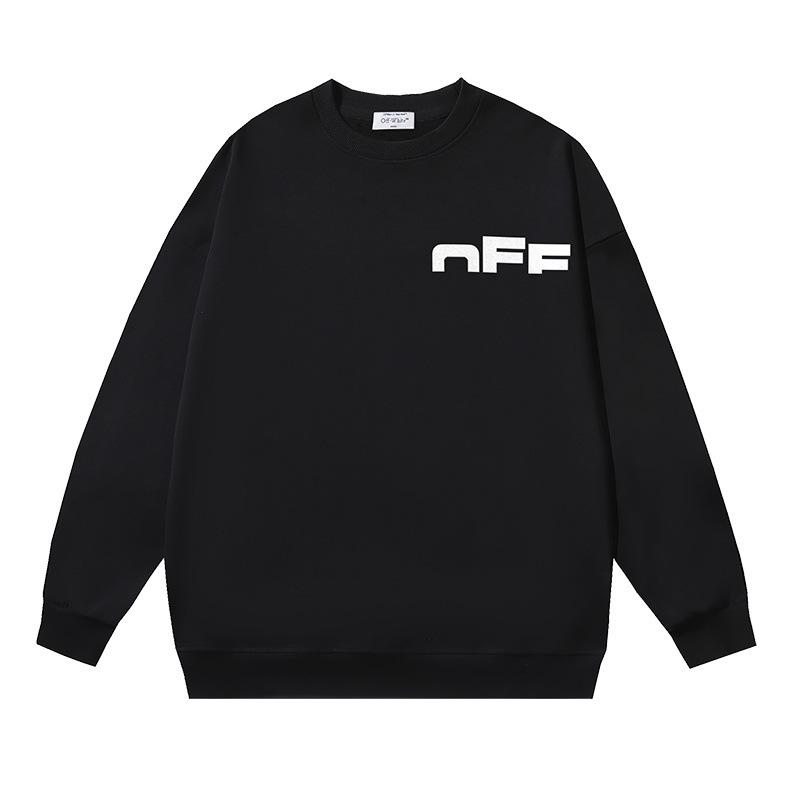 Off-White 2026 Herbst und Winter Neu Unvollständiger Buchstabenaufdruck Muster Herren und Damen Rundhals Hoodie