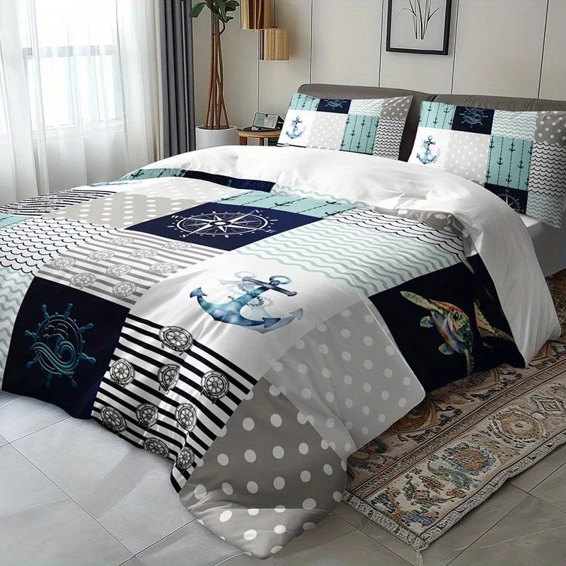 3D Printed Anchor Bedding Set Anime Duvet Cover Set Boys Girls Twin Queen Size Duvet Cover Set With 1-2Pillowcase Home Decor