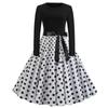 GMXIA Vestito Stampato Autunno Inverno Natale Retro Scollo Tondo Sexy