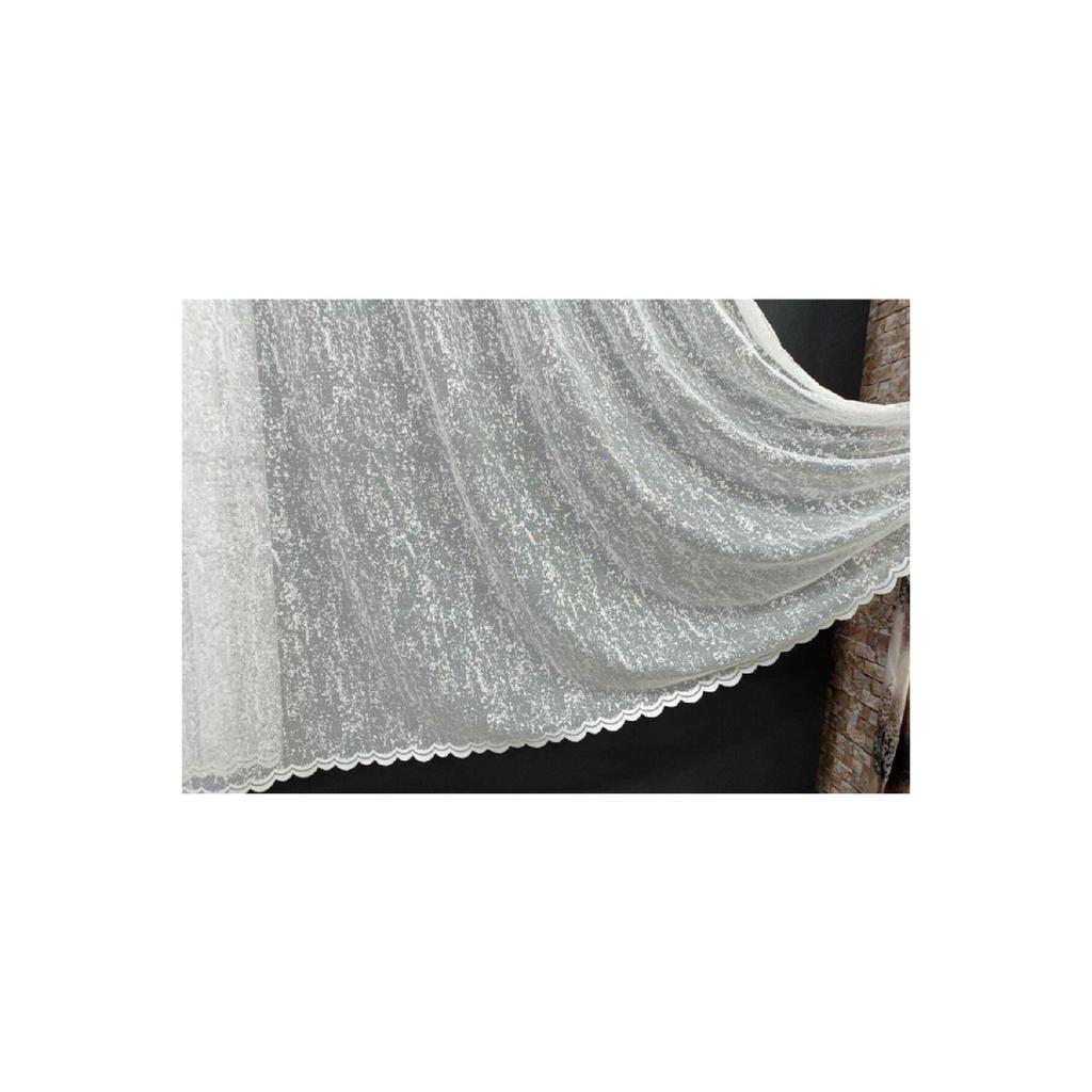 Slub Pattern Knitted Tulle Curtain 1/2 Pleat