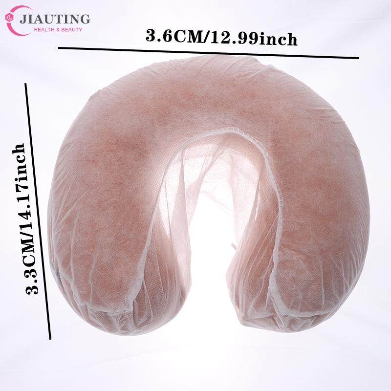 10 Pcs/Pack Headrest Covers Fitted Disposable Massage Face Rest Cradle Covers White Color U-Shaped Pillowcase Elastic Non-Woven