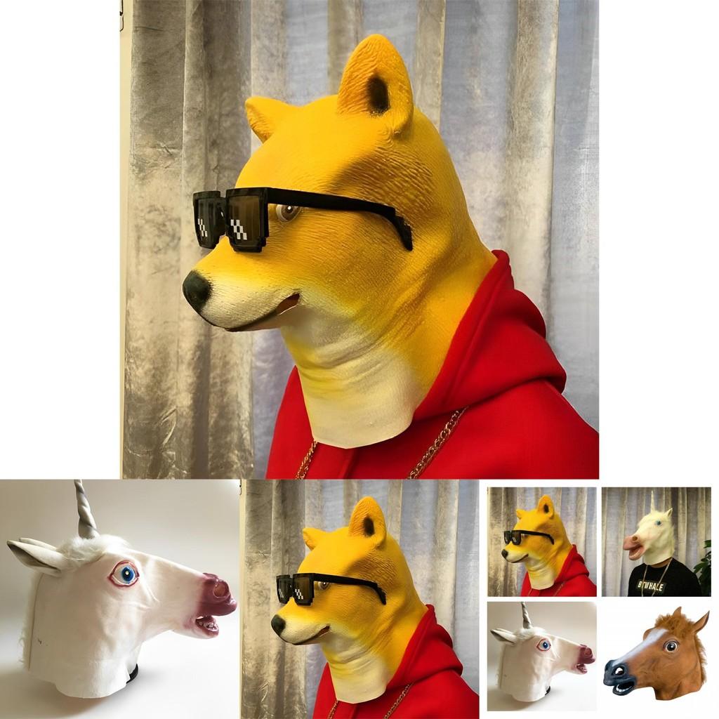 Maschera a Testa di Cavallo Halloween Cosplay Accessorio Costume Per Adulti Spaventosa E Realistica