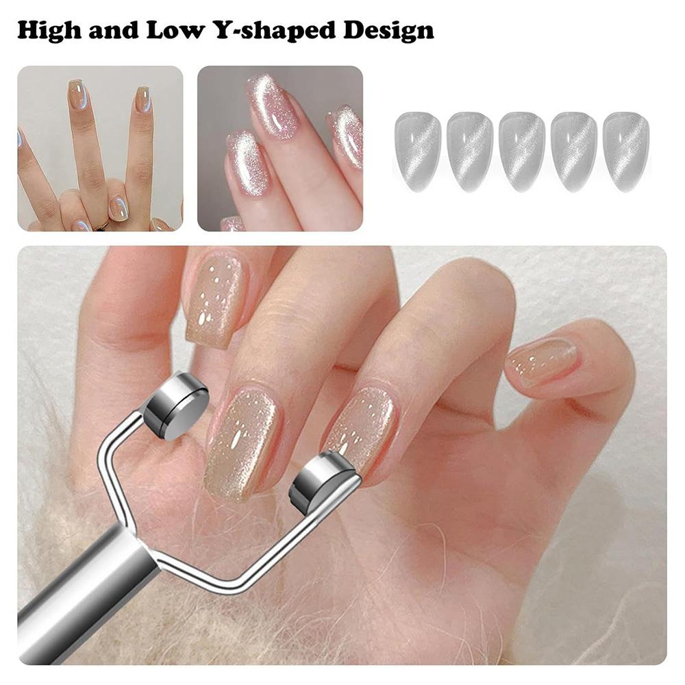 Cat Eye Nail Magnet Y-Shaped Double Head Magnetic for Salon Studio Home Manicure