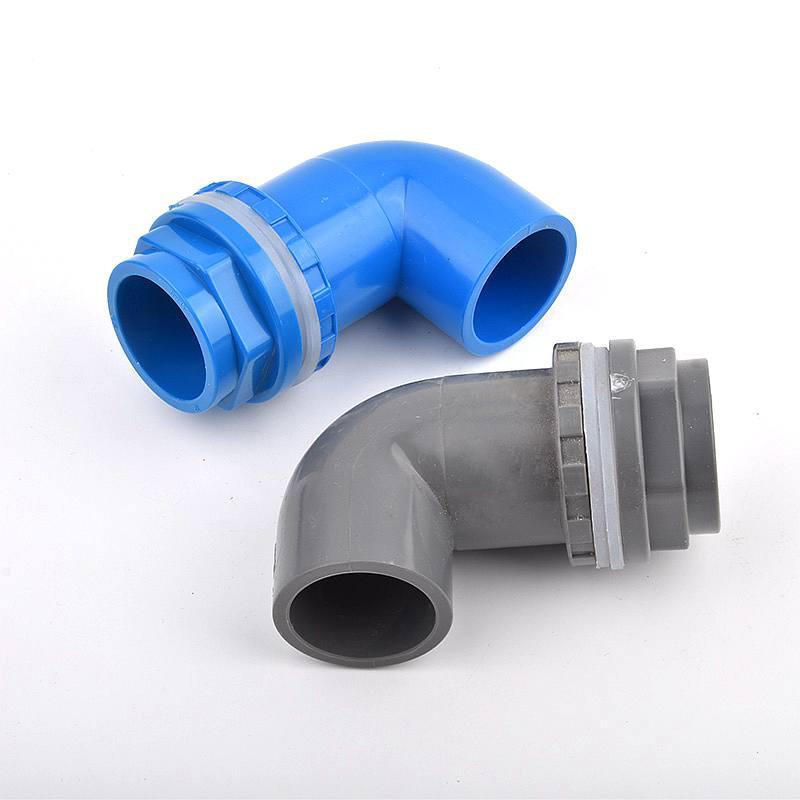 I.D20~50mm PVC 90° Bogen Ablaufverbinder Aquarium Fischbecken Überlaufverbinder Wassereinlass Auslass Zuleitung DIY Ablaufverschraubungen