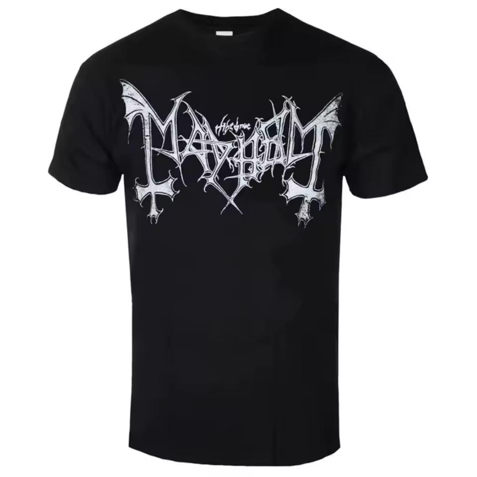 Mayhem - Distressed Logo Pattern Printed T-shirt - Extreme Metal Enthusiast and Collector's T-shirt Men and Women T-shirt