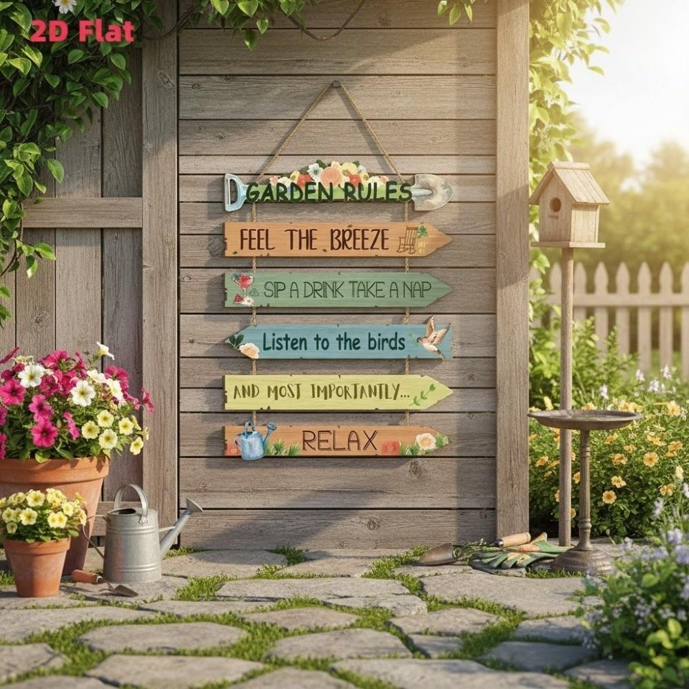 Rustic Style Retro Wooden Sign Ready To Hang Garden Hanging Sign Hanging Wall Plaque  Porch Decor