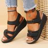 Fashion Classics Red Hook Loop Women Wedges Sandals PU Women's Thick Platform Sandalias Summer Lightweight Comfort Beach Shoes