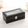Delesys 4 Positions Pu Watch Box With Lock Household Items Storage Box For Watches Antiques Storage Box  4 Positions