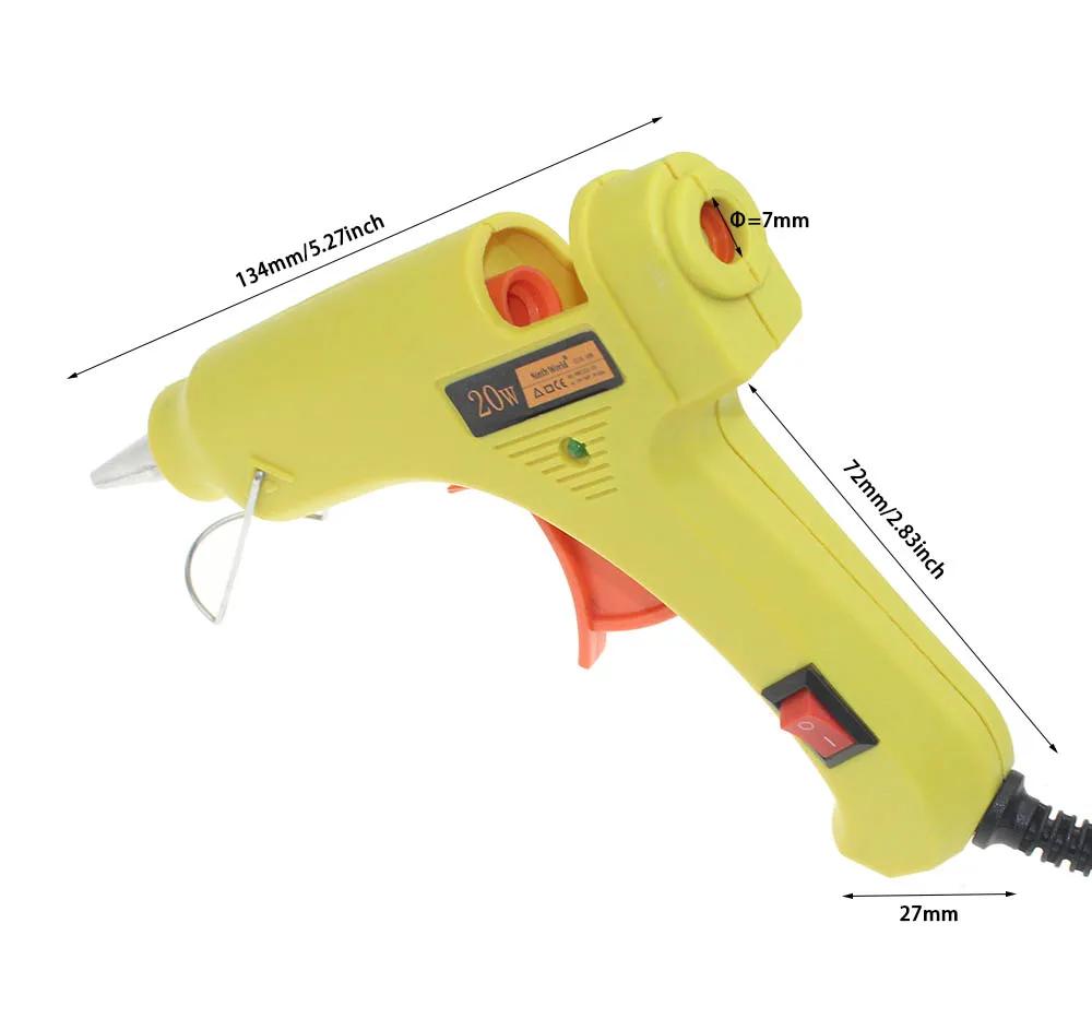 100-240V 20W Hot Melt Glue Gun - Electric Thermo Heat Repair Tool for Daily DIY & Small Repairs, With 10 Pcs 3-Color Glue Sticks