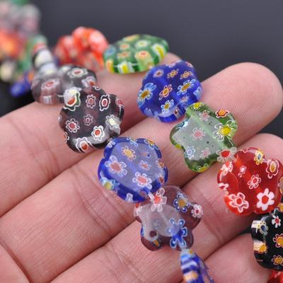 Flower Shape Mixed Flower Patterns 10mm 12mm 16mm Millefiori Glass Loose Beads for DIY Crafts Jewelry Making Accessories Findings