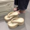 Fashion Outerwear Beach Casual Flip-flops Women's 2025 Summer New Thick-soled Heightening Versatile Pinch Slippers Women