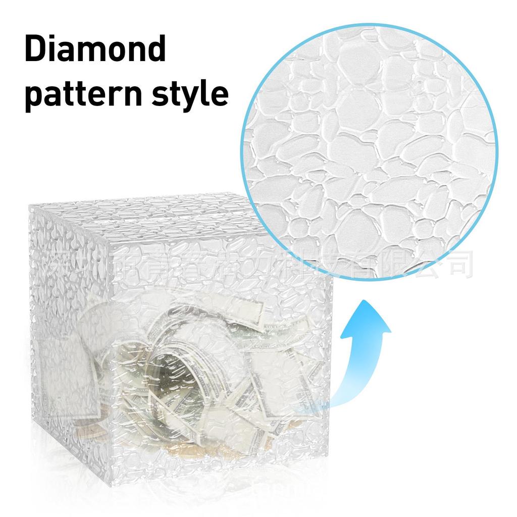 Stone & Diamond Pattern Transparent Acrylic Piggy Bank