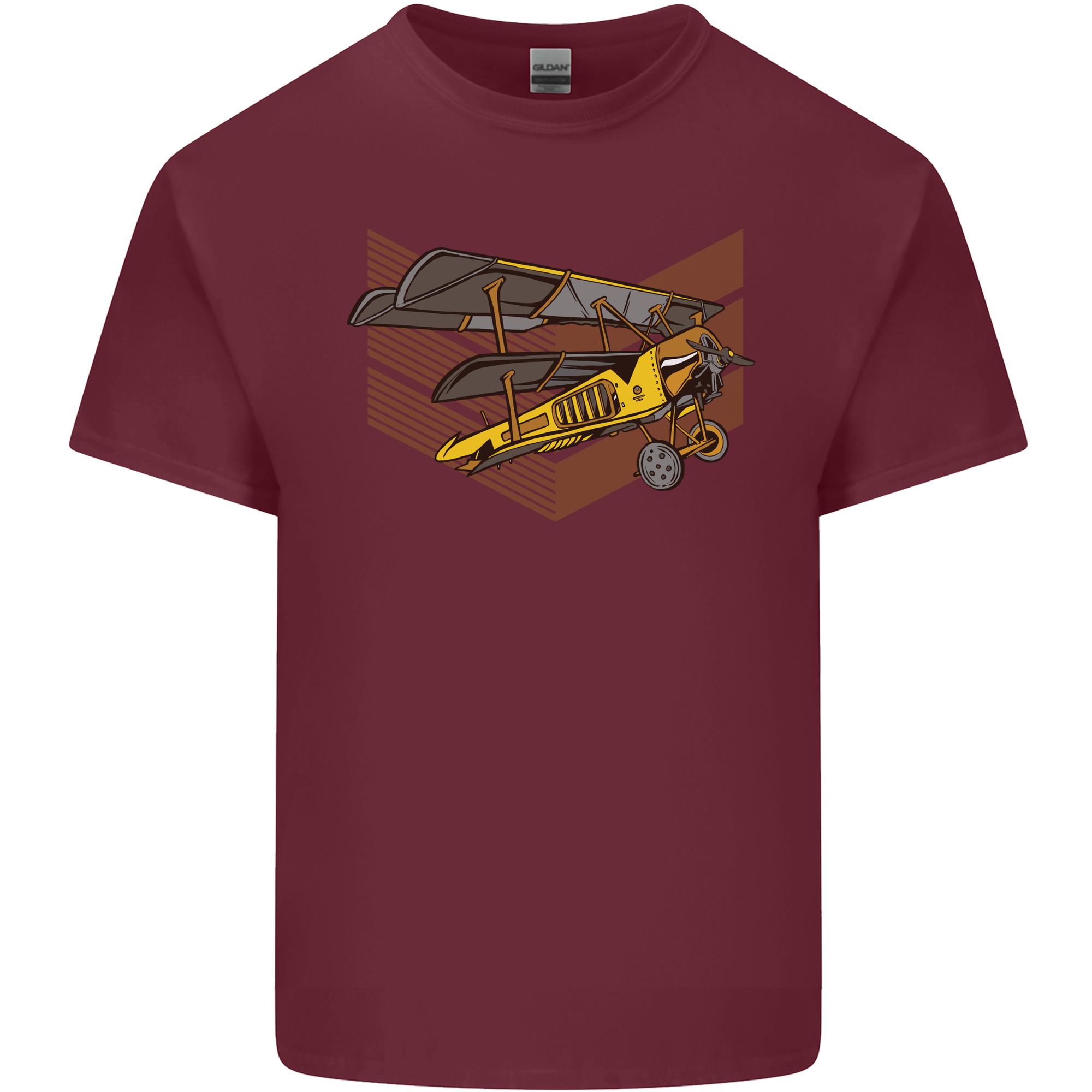Steampunk Plane Aircraft Biplane Unisexs Light Cotton TShirt S