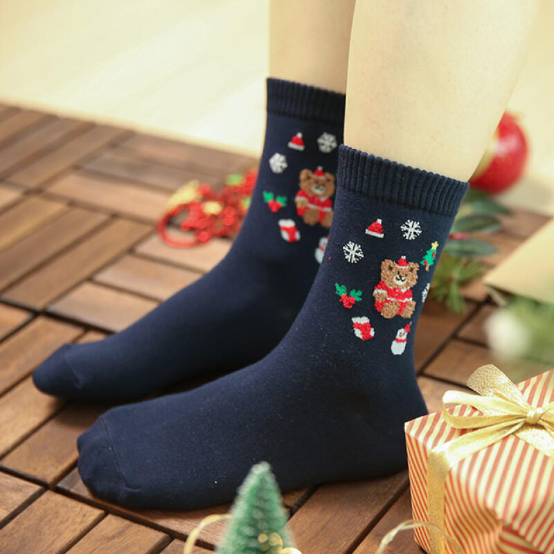 Teddy Bear Santa Christmas Stockings white