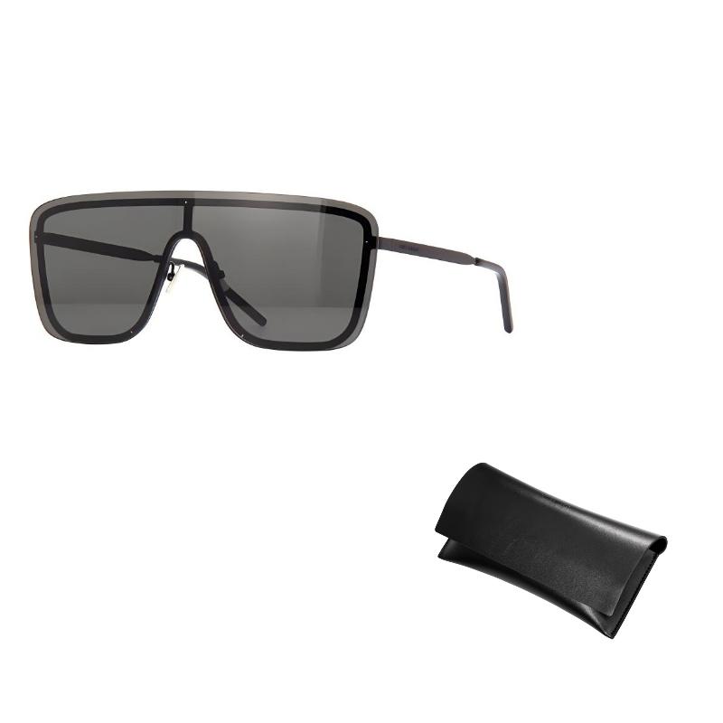 Saint Laurent Oversized Lens UV Protection Irregular Sunglasses Unisex sunglasses Black SL364-MASK-002
