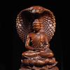 Vintage Serpent Buddha Statue, Huangyang (Boxwood), Wooden Carving, Antique Style Buddha Sculpture