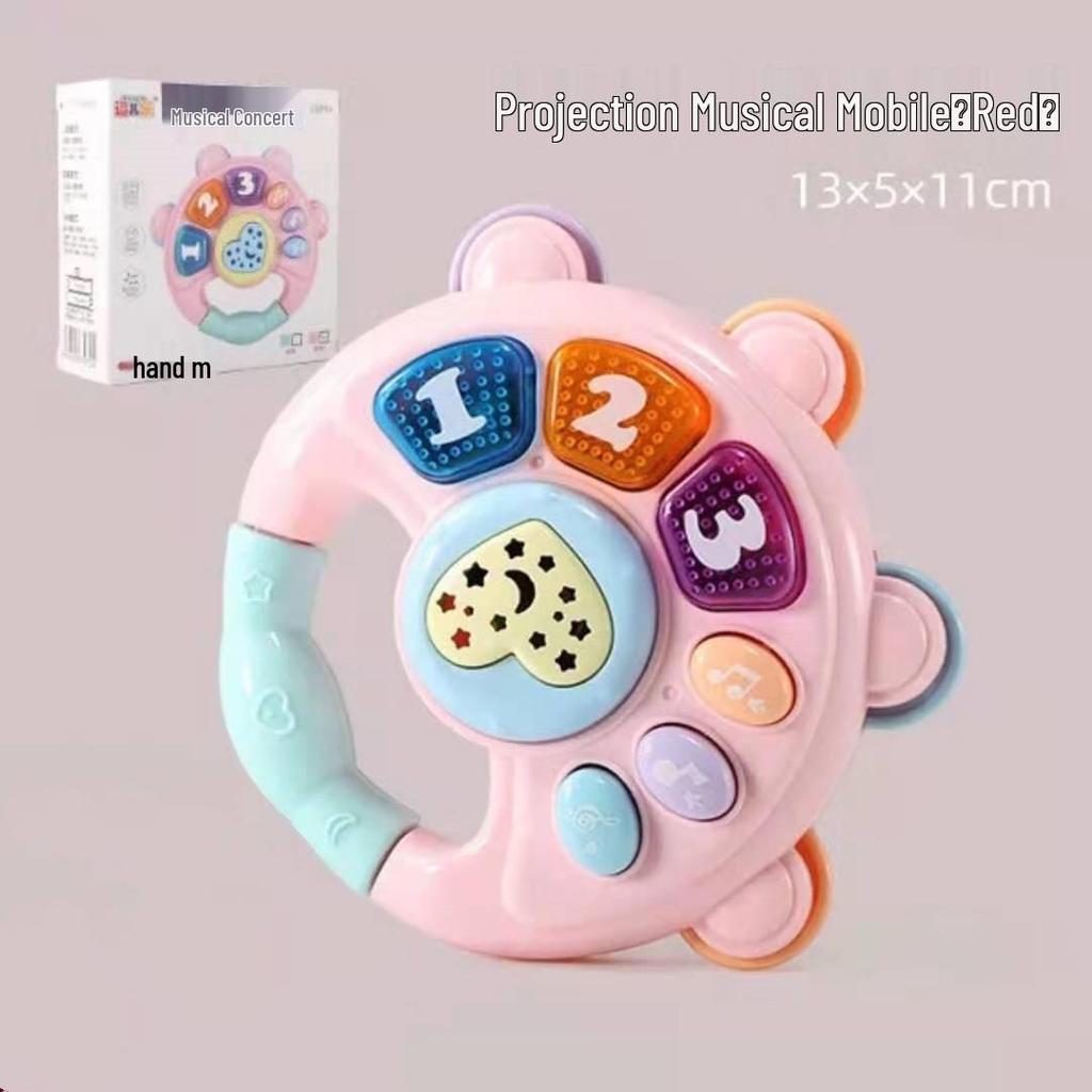 Pedagogisk musikalsk babyhåndtrommel rangle for alderen 6 måneder til 2 år