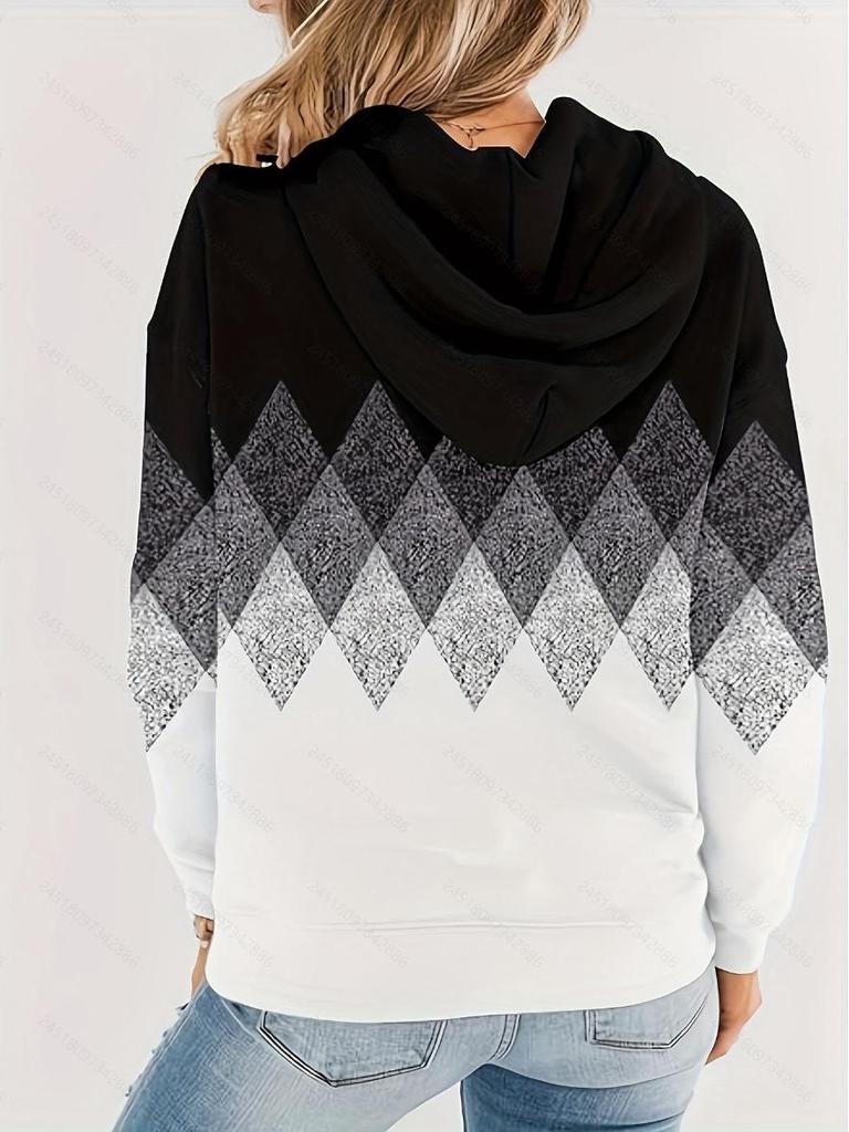 Neuer Farbverlaufs-Hoodie - Europäischer/Amerikanischer Stil, Vielseitige Herbst-/Wintermode mit Kordelzug