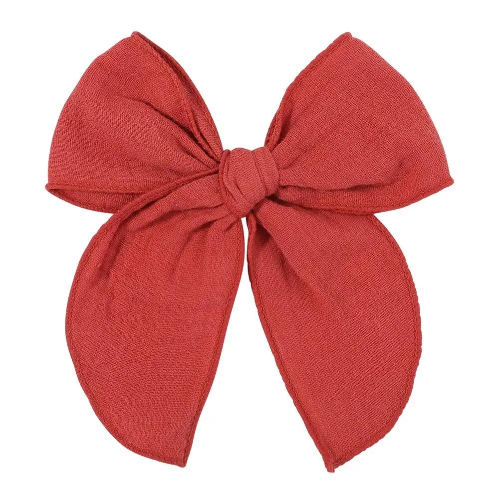 Elegant Floral Cotton Kids Bows Spring Butterfly Hair Clip Fashion Print Hair Barrette For Women Girls Sweet Hairpin Accessories
