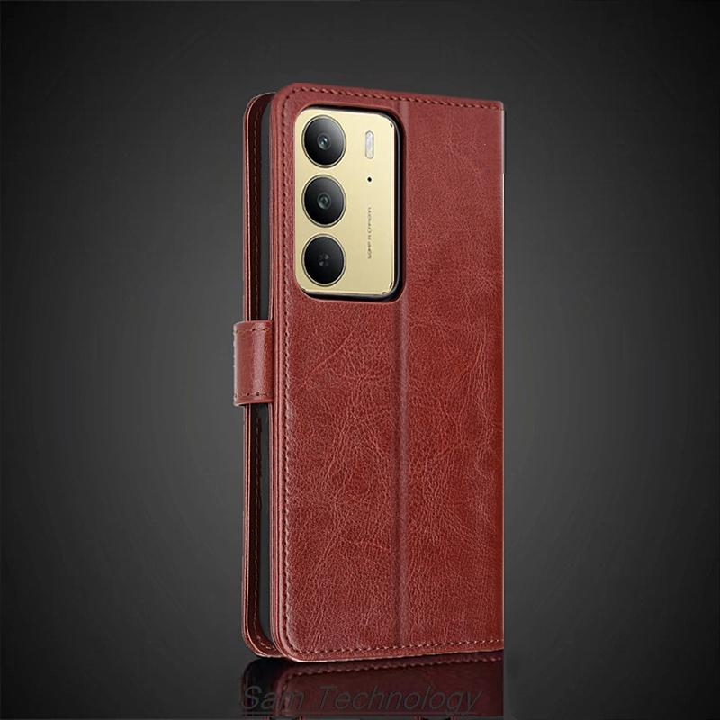 Card Holder Cover Case for OPPO Realme C75 4G / Realme 14x 5G Global Pu Leather Flip Cover Retro Wallet Case Capa Fundas Coque