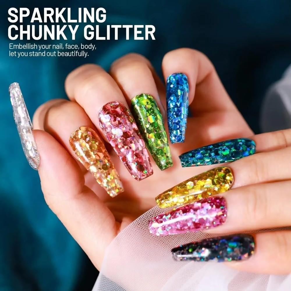 50G PET Glitter Powder Holographic Holographic Glitter New Craft Glitter  Nail Art DIY Decoration