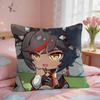 Xinyan Cute Genshin Impact Cushion Cover Square Short Plush Pillow Case Living Room Sofa Home Decor Funda X