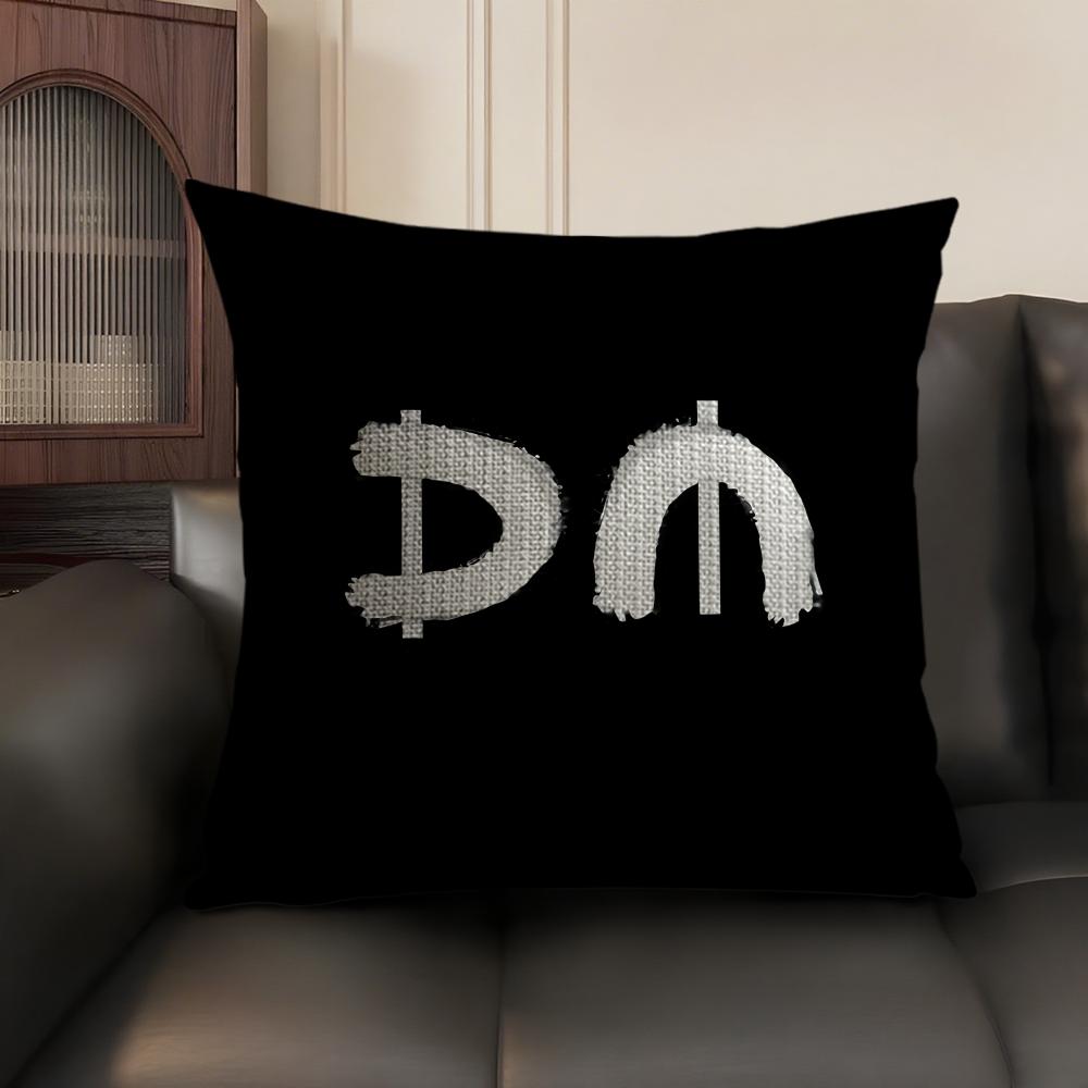 Federa per Cuscino Logo D-Depeche-Mode Lino Naturale Tessuto Biologico Stampa Double-Face Divano Arredamento per la Casa Federa per Cuscino Regalo