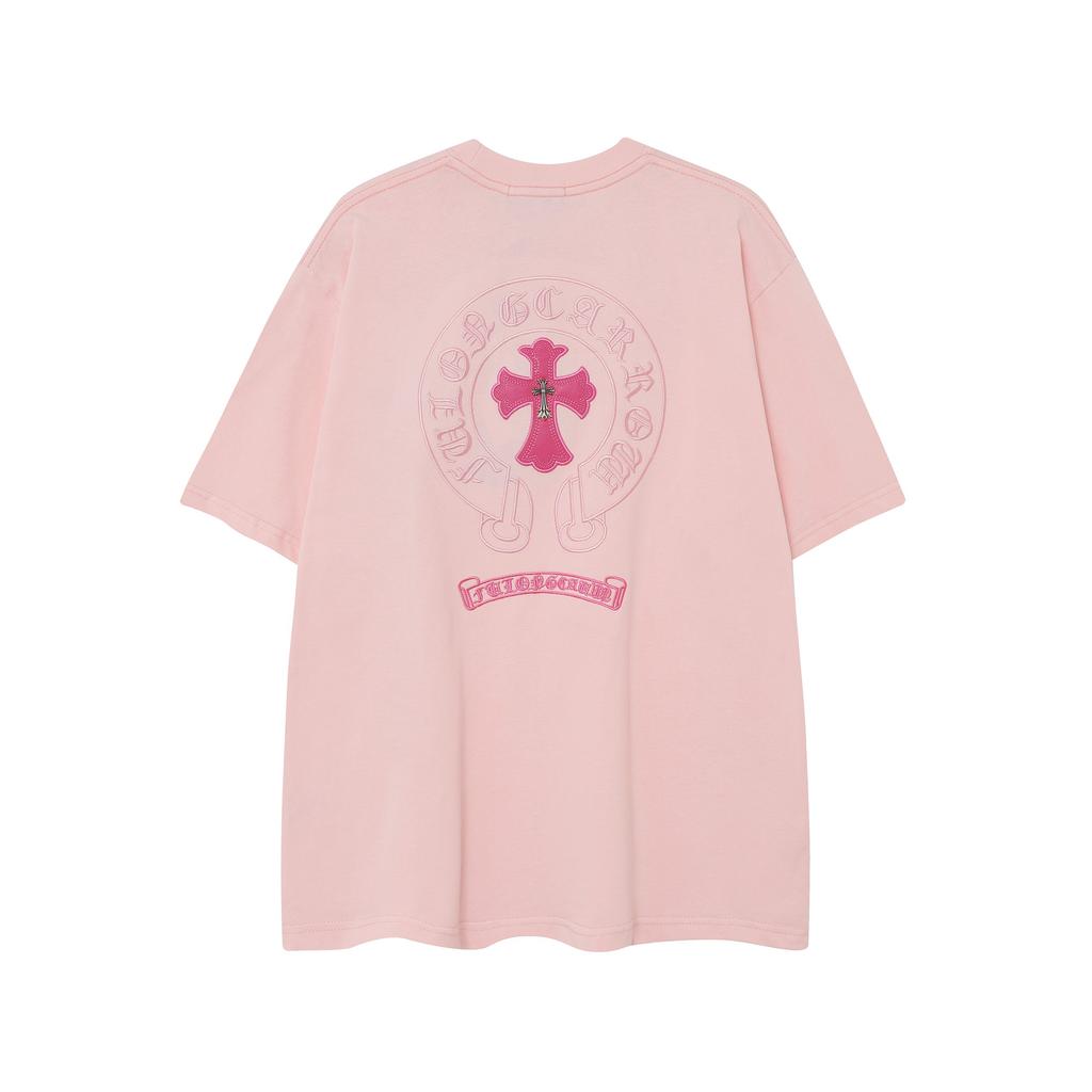 9988 CHROME HEARTS 2025 Summer New High Quality Cotton Round Neck Loose Large Size Men's and Women's T-shirt Couple T-shirt