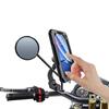 Waterproof Smartphone Easy Installation with Mirror Handlebar Vibration for Scooters and Motorcycles Mount Bike/Motorcycle Holder, One-Touch Mount,