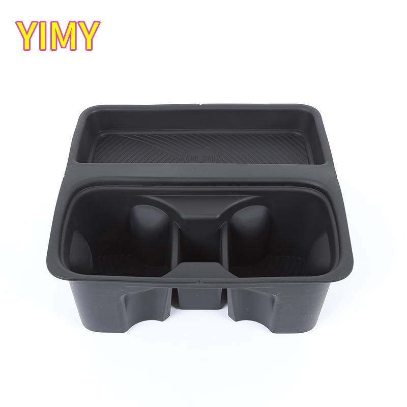 For Land Rover Defender 90 110 130 -2024 TPE Central Control Water Cup Protective Cover + Wireless Charging Pad Accessories