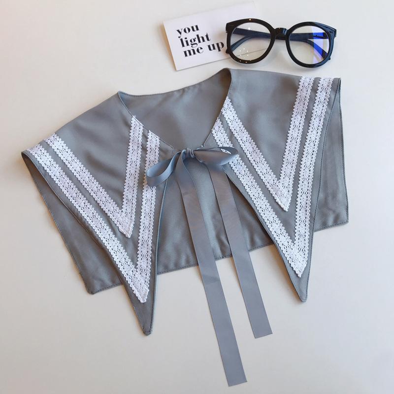 

Японский Колледж Стиль Темно-синий Ложный Воротник Маленькая Шаль Накладной Воротник Студент Корея Британский Бандаж Съемный Воротник Женщины