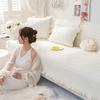Beige Non-slip Fabric Simple Modern Living Room Back Towel Cover Cloth Sofa Cushion Four Seasons Universal New Solid Color