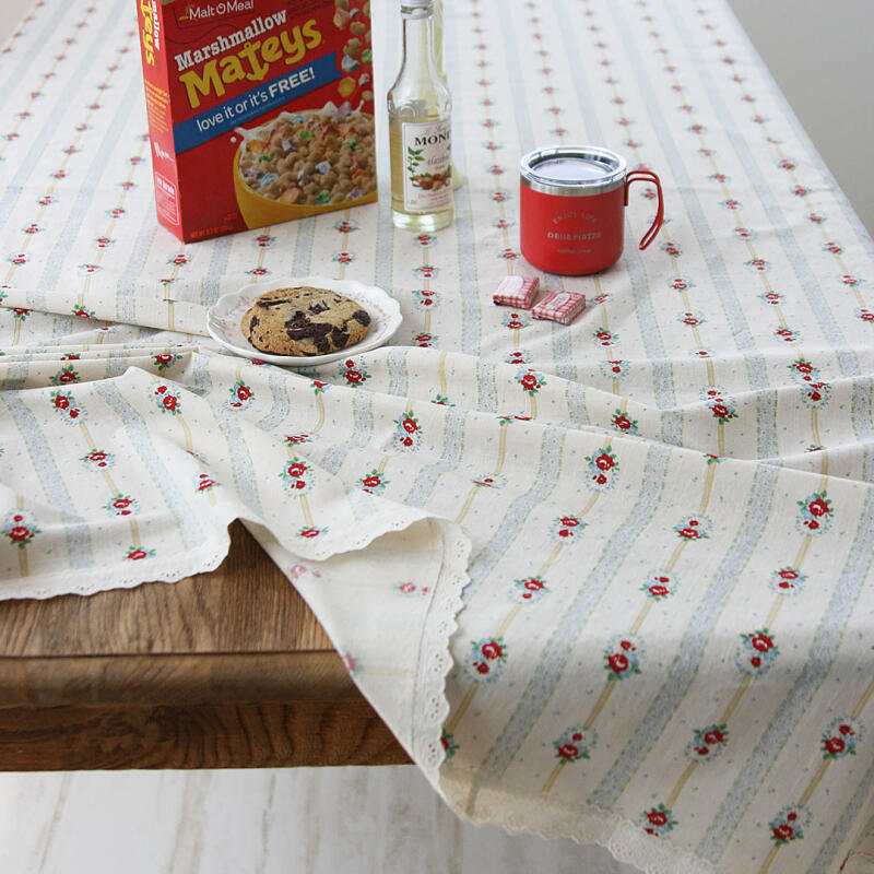 Retro Tea Shop Cotton Lace 2-4 Person Tablecloth/Tablecloth Red