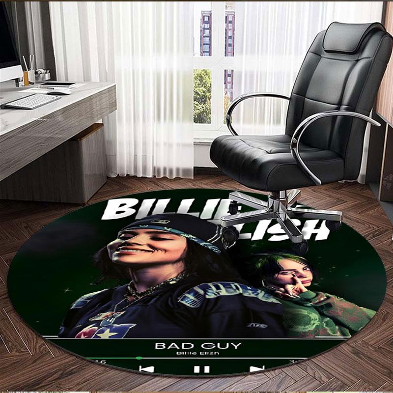 Billie Eilish Print Round Rug, Washable Floor Carpet, For Entryway Dorm Laundry Room Office Study, Home Decor Birthday Christmas Gift