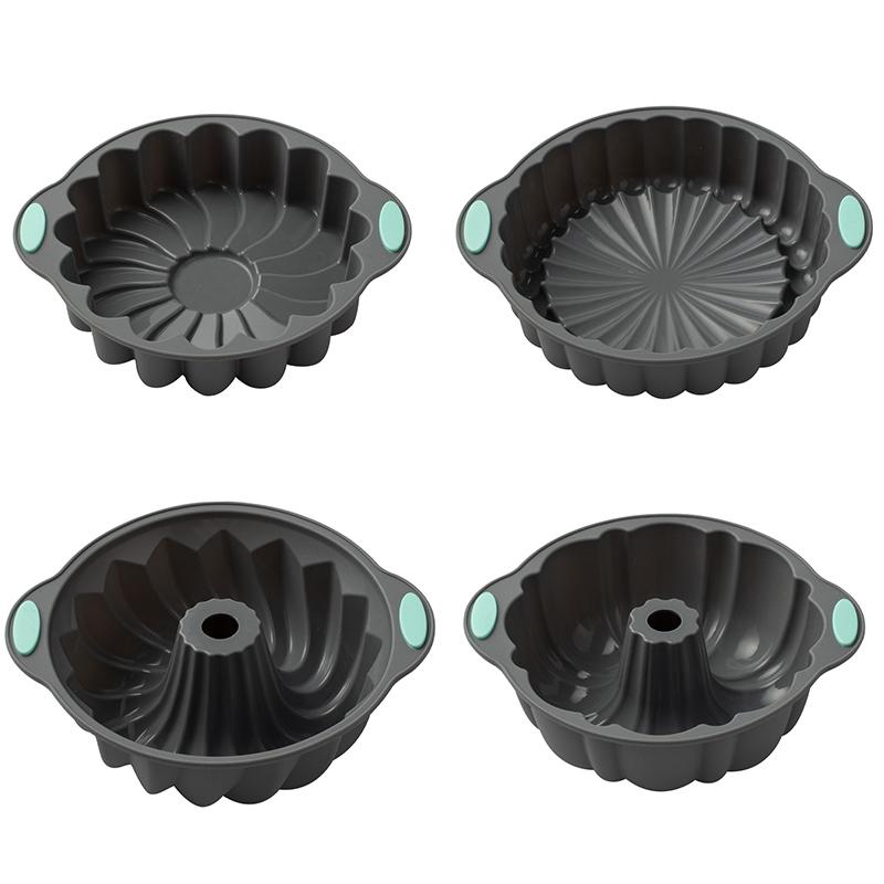 Rund Silikonkakeform 3D Spiralmønster Buntpanne Non-stick Bursdagskakeform Brownie Dessertkake Dekor DIY Bakeverktøy