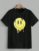 Melting Smiley Face T-Shirt Drippy Smile Graphic Tee Streetwear Retro Unisex 2