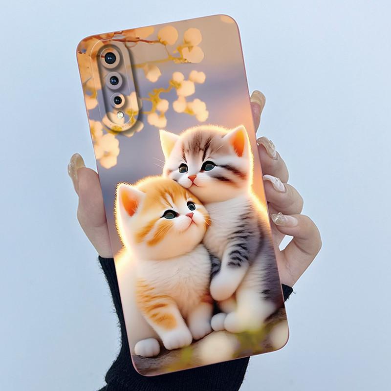 New For Vivo S1 1907 Case Lovely Cartoon Cat Liquid Silicone Soft TPU Shockproof Back Cover For Vivo V17 Neo VivoS1 Phone Case