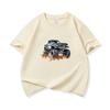 Kids Cotton T Shirt Trendy Watercolor Offroad Car Print Crew Neck Short Sleeve Tee Casual Boys Girls Summer Tops