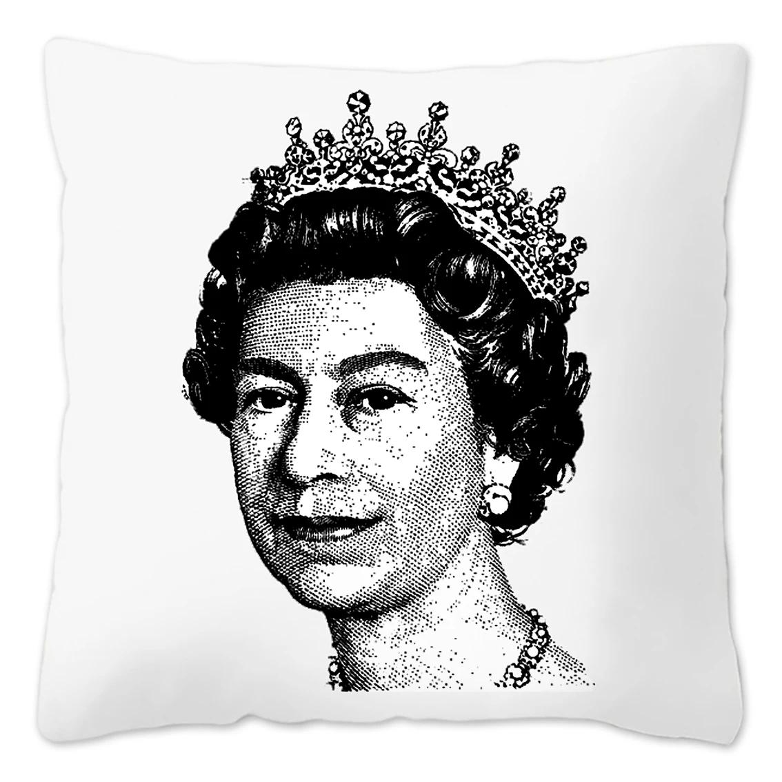 

Queen Elizabeth Pillow Case Home Decoration Polyester Cushion Cover for Sofa Livingroom Throw Pillow Cover Housse De Coussin 16x16in 40x40cm